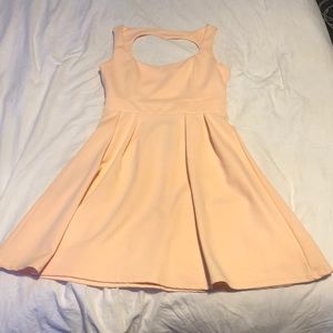 Pink open back dress